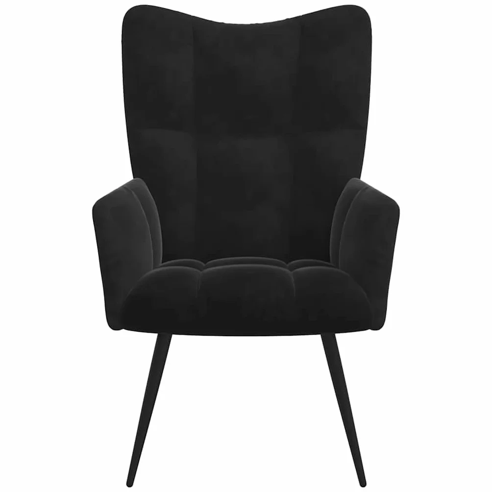 vidaXL Fotel, czarny, obity aksamitem