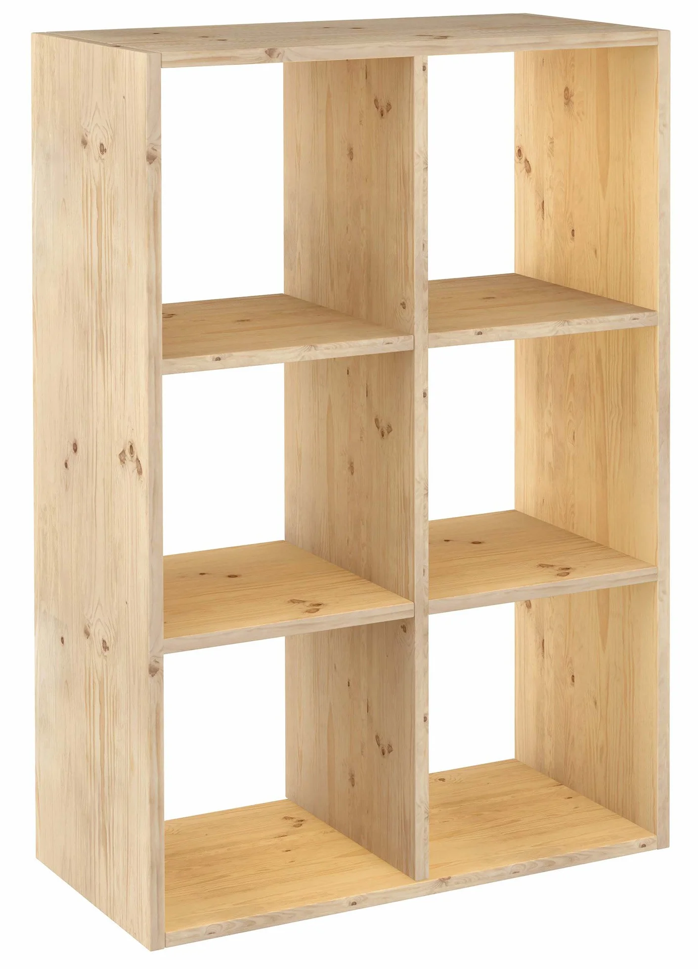Astigarraga Kit Line Regał modułowy 6 kostek Dinamic, lite drewno sosnowe 105,4x70,8x33 cm
