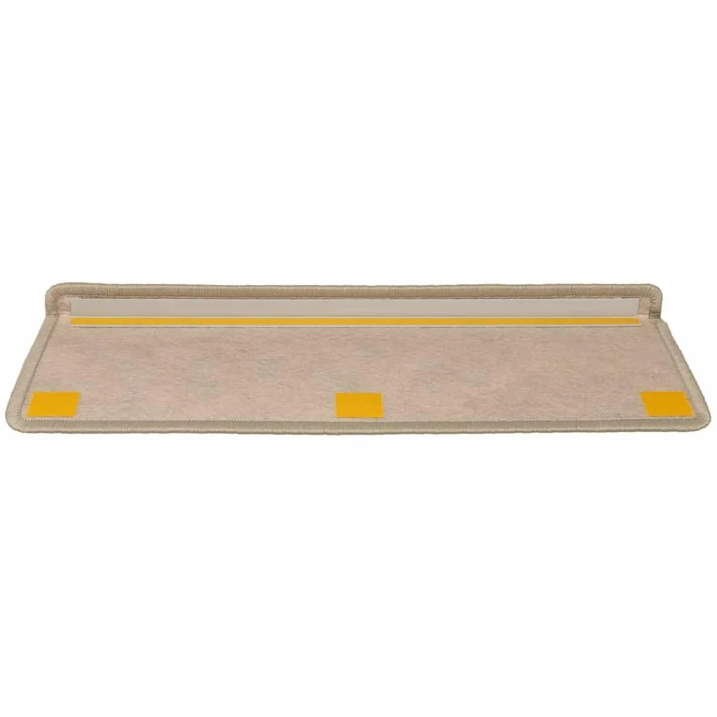 vidaXL Samoprzylepne nakładki na schody 15 szt. 65x21x4 cm piaskowe