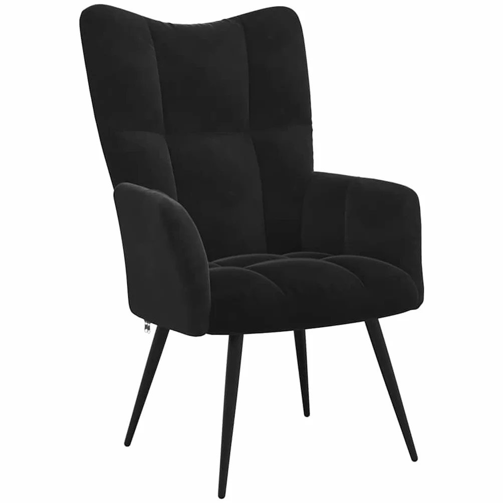 vidaXL Fotel, czarny, obity aksamitem