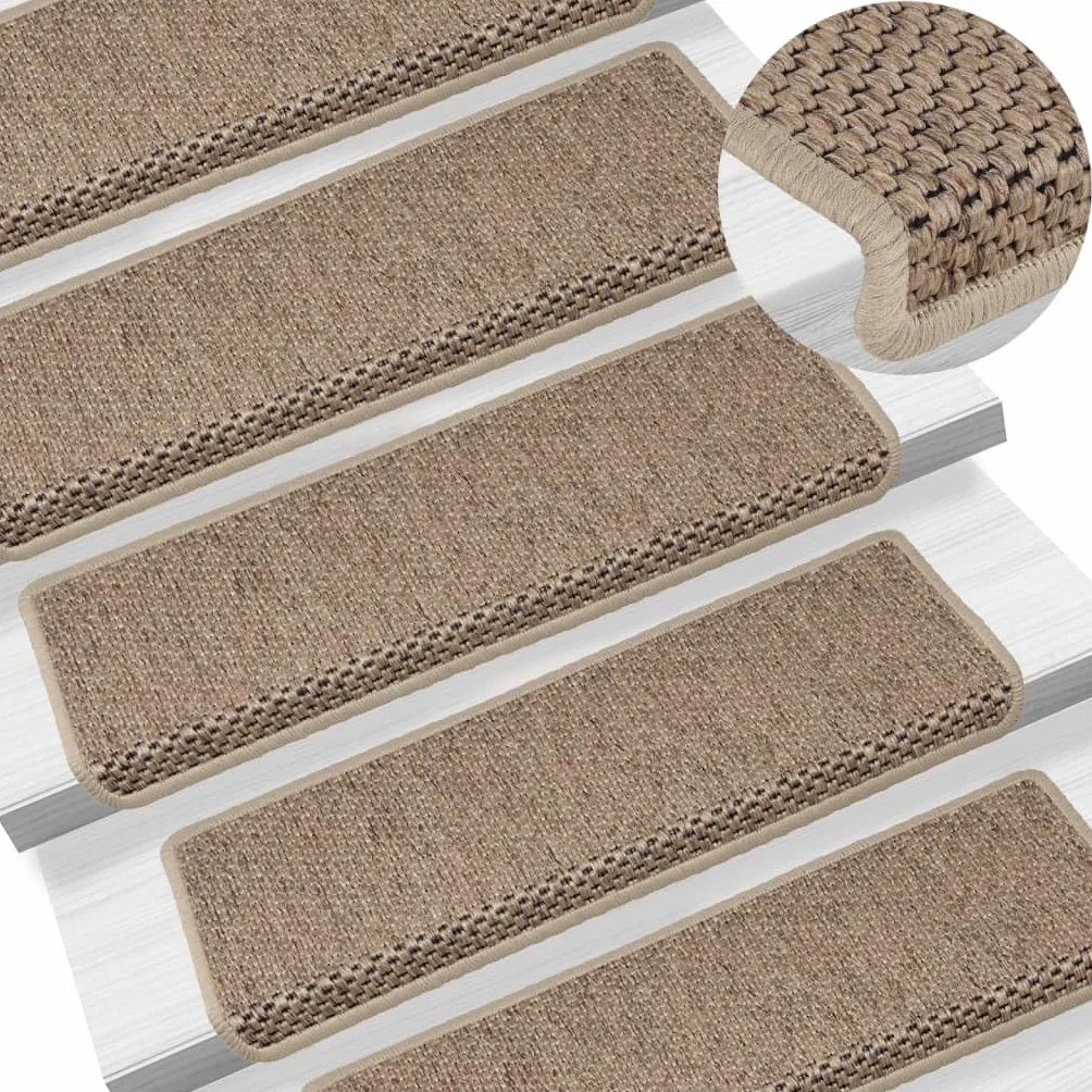 vidaXL Samoprzylepne nakładki na schody 15 szt. 65x21x4 cm piaskowe