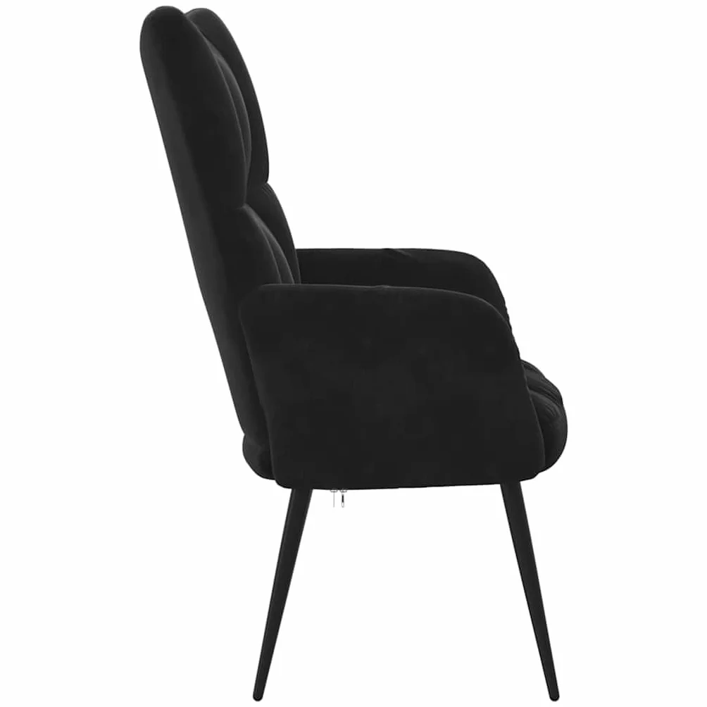 vidaXL Fotel, czarny, obity aksamitem