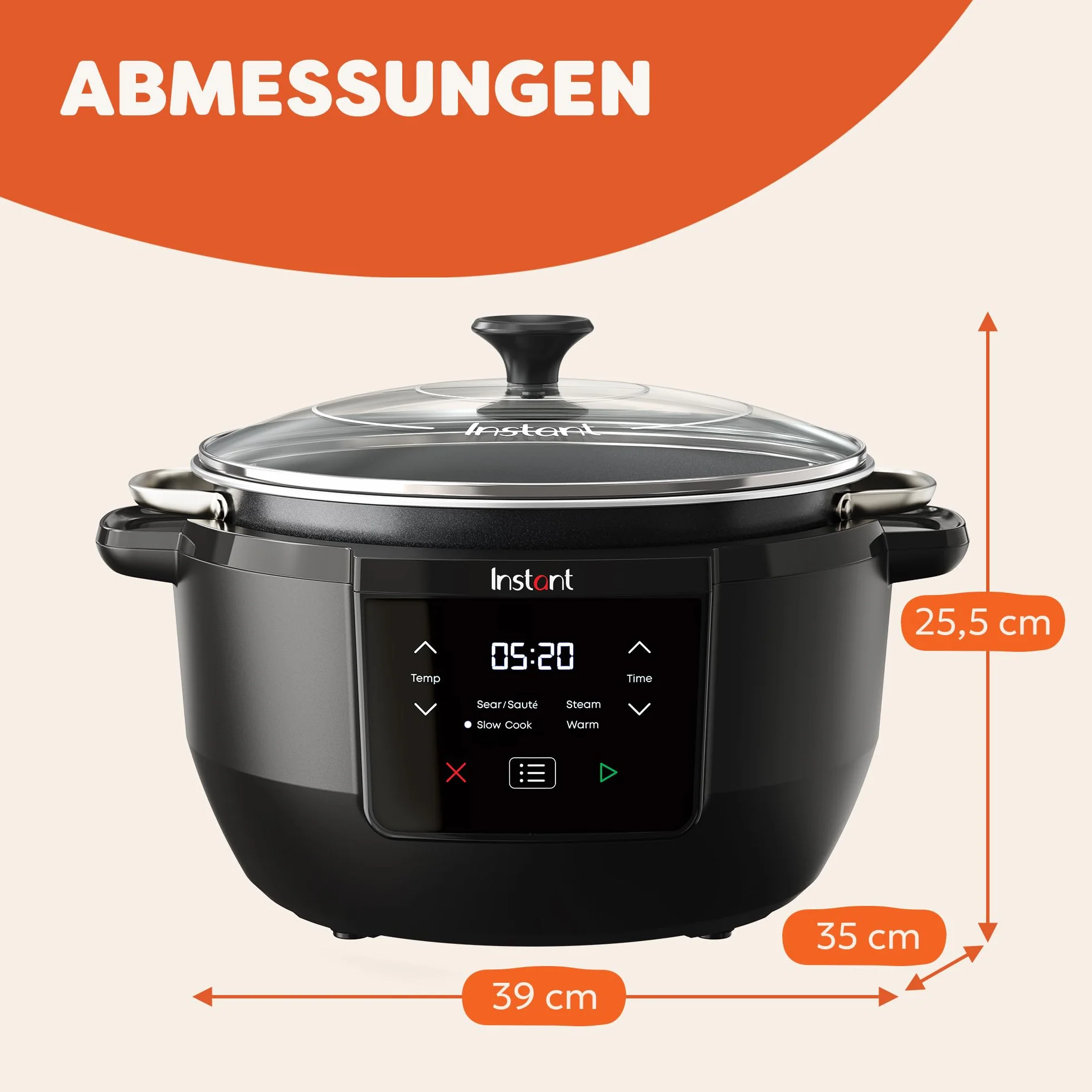Instant Pot Superior Slow Cooker/wolnowar, 7,1 l wielofunkcyjna kuchenka / 4 funkcje gotowania (gotowanie na miękko, smażenie, gotowanie na parze i funkcja utrzymywania ciepła), nadaje się do mycia w