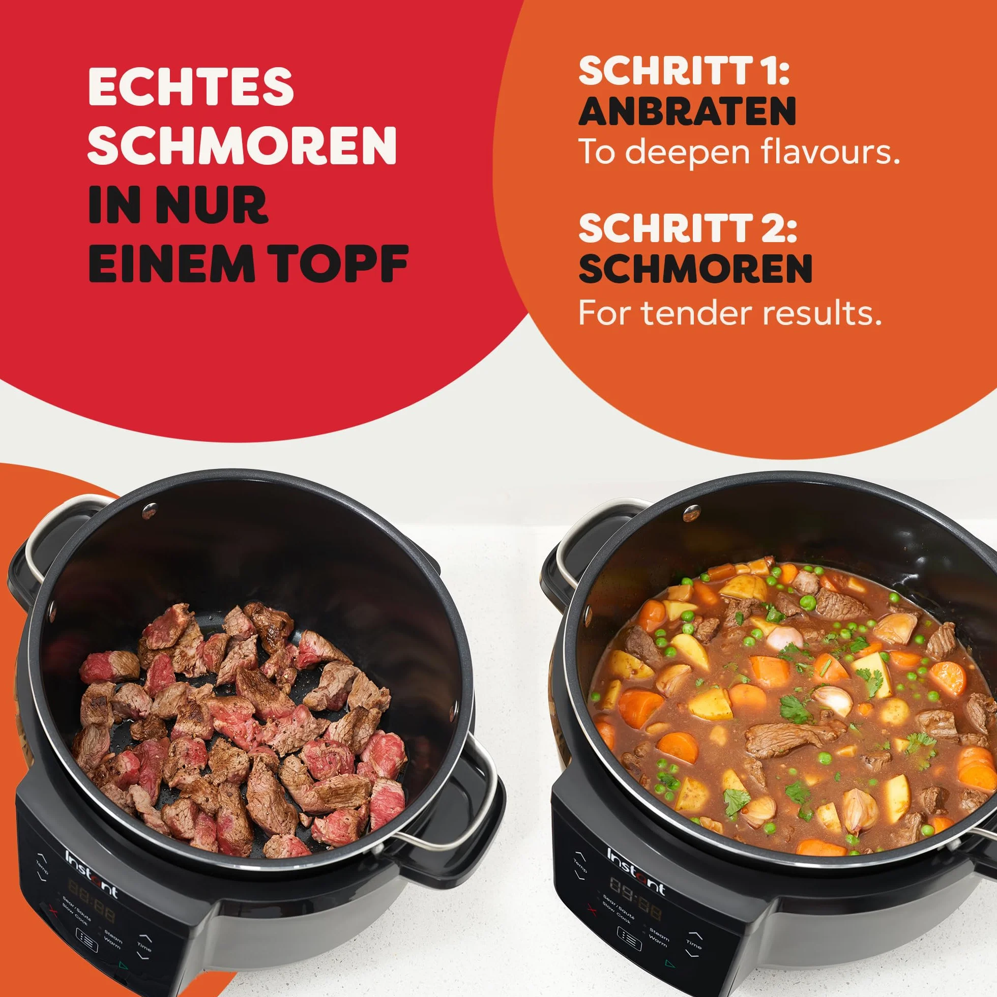 Instant Pot Superior Slow Cooker/wolnowar, 7,1 l wielofunkcyjna kuchenka / 4 funkcje gotowania (gotowanie na miękko, smażenie, gotowanie na parze i funkcja utrzymywania ciepła), nadaje się do mycia w