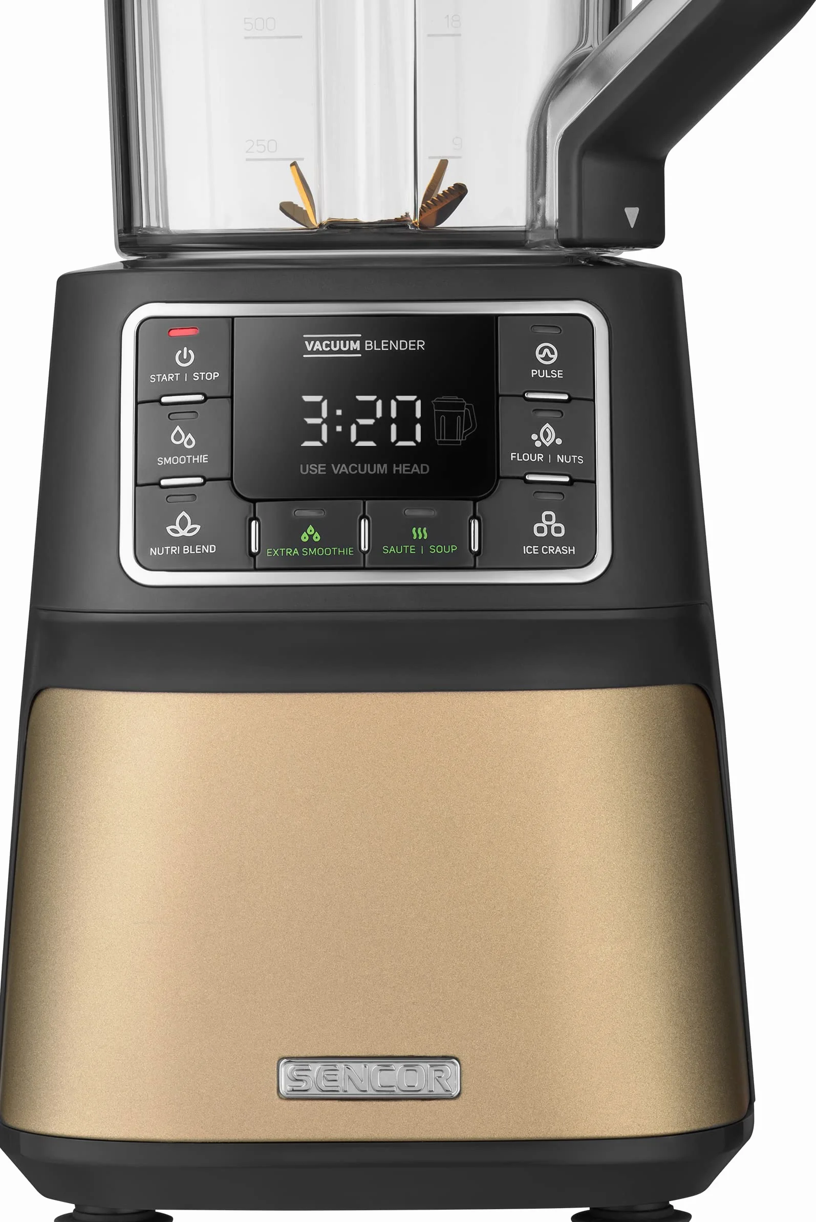 SENCOR 7878BK SBU 7877CH automatyczny mikser próżniowy, 1500 W, smoothie, 7 programów, szampański, tworzywo sztuczne, mililitry, biały