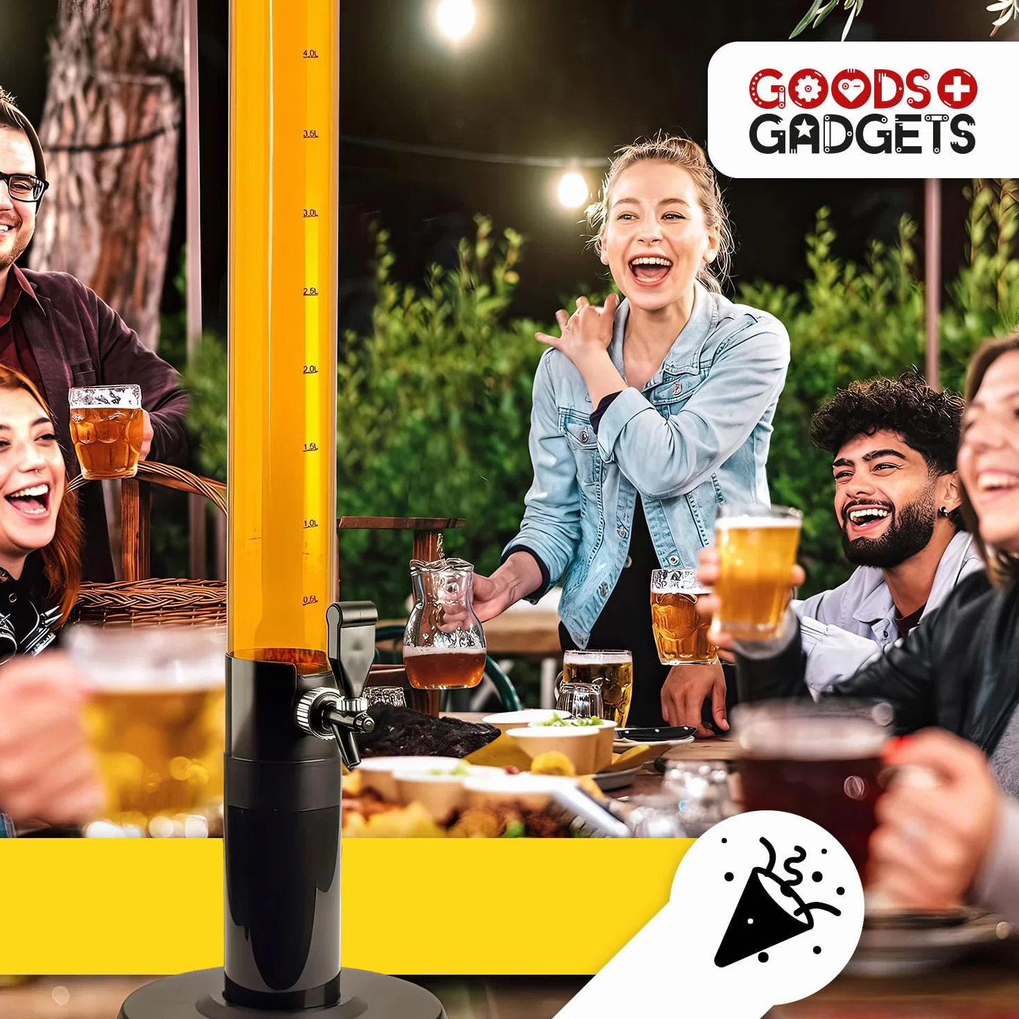 5 Litrów XXXL Kolumna do picia Piwo Wieża Party Dozownik do piwa z kranem - Prawdopodobnie największa kolumna do picia na świecie!