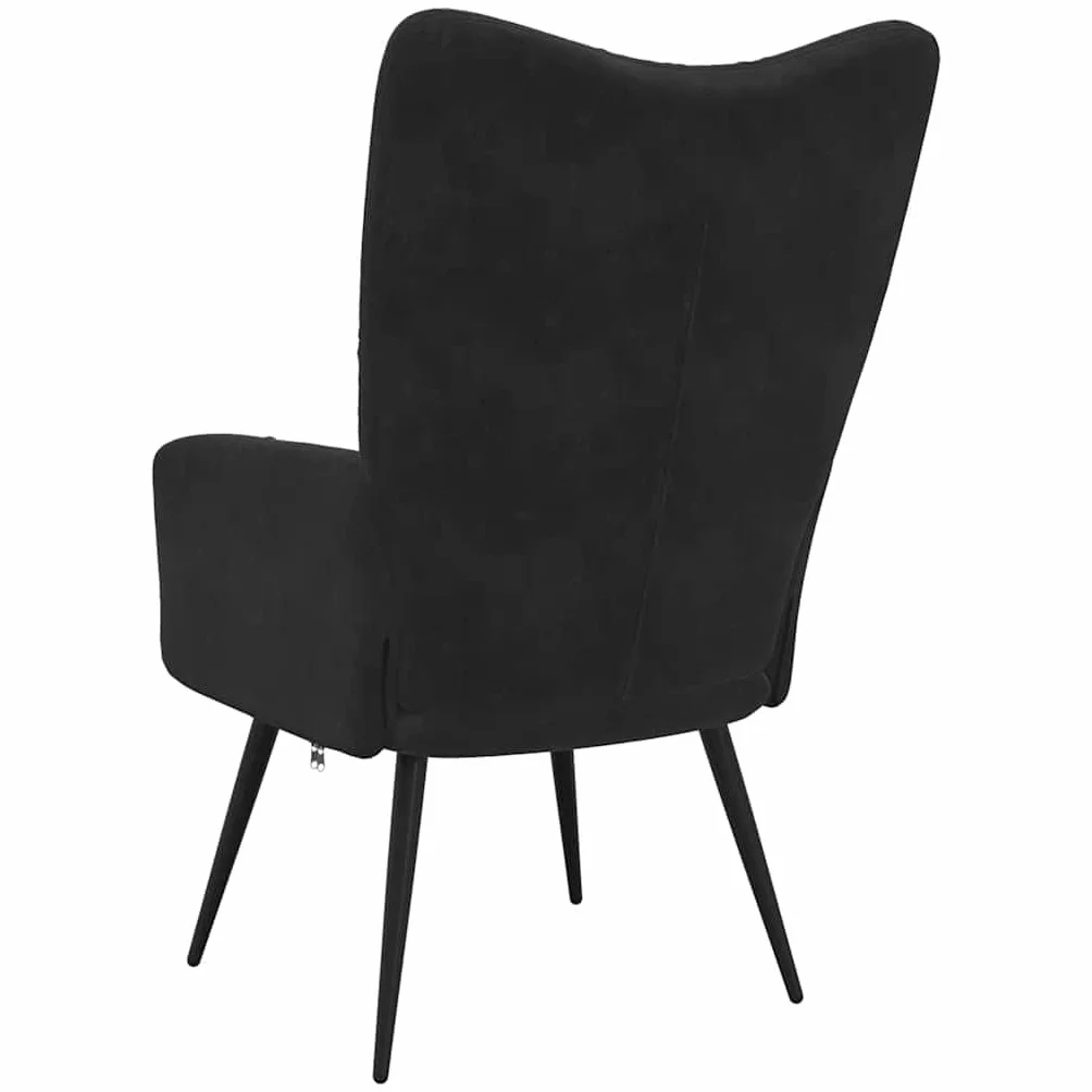 vidaXL Fotel, czarny, obity aksamitem