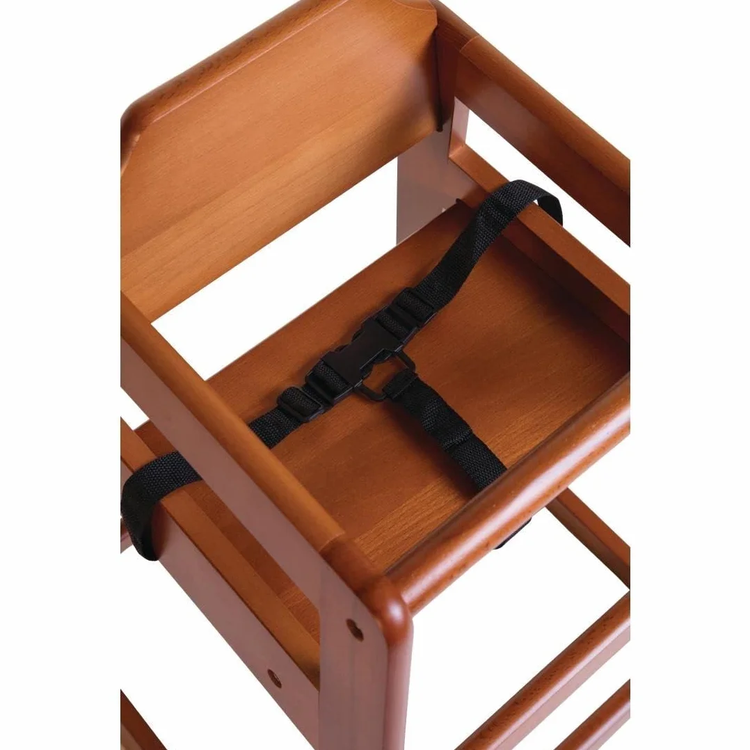 Bolero Drewniane krzesełko do karmienia ciemnobrązowe wykończenie drewna do jadalni i jaskini 750 x 510 x 510 mm